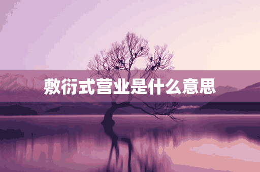 敷衍式营业是什么意思(敷衍形式是什么意思)